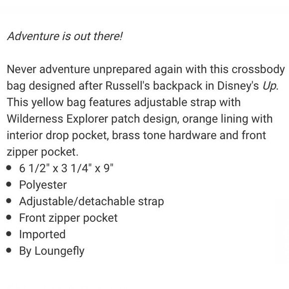 LOUNGEFLY DISNEY PIXAR UP Russell Wilderness Explorer CROSSBODY BAG & KEYCHAIN! - Picture 6 of 8